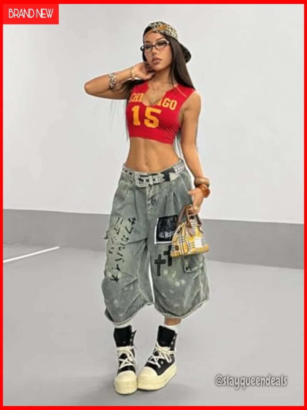 Women's Letter Graphic Crop Tank Top Sleeveless Notched Neck Summer - Picture 5 of 7